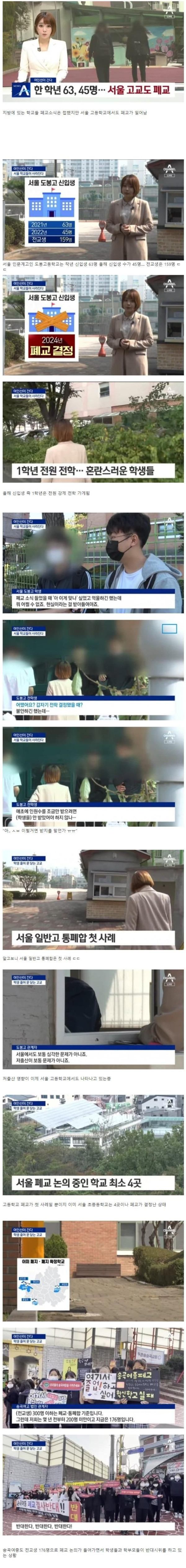 사람 없어서 폐교하는 서울 일반고등학교